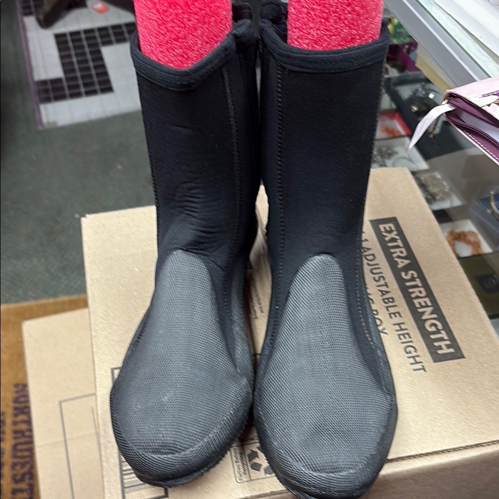 Black Neoprene Boots
